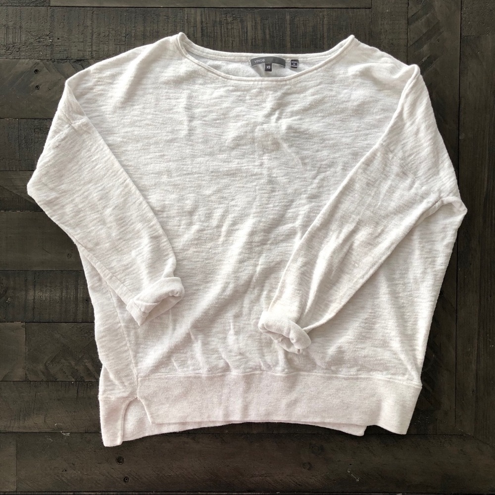 🚫SOLD — VINCE white cotton slub sweater XS